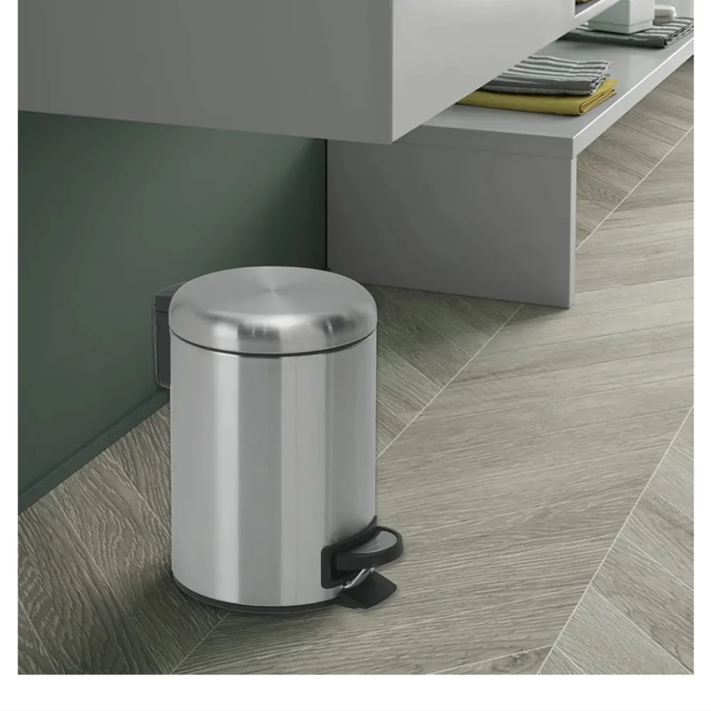 NWT Gedy G-Potty Satin Bathroom Bin 3 L, Stainless Steel